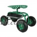 Sunnydaze Rolling Shop Cart with 360 Degree Swivel Seat & Tool Tray, Green   567146467